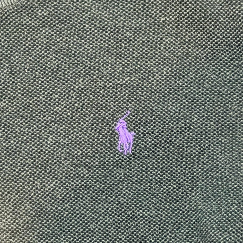Vtg Polo Ralph Lauren Sweater MENS XL Black Purple Logo 100% Pima Cotton - Picture 3 of 4